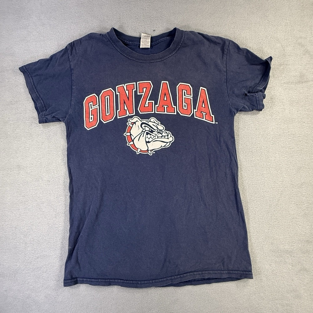 Gonzaga Short Sleeve‎ T-Shirt Men's Small Blue *hole In Sleeve*